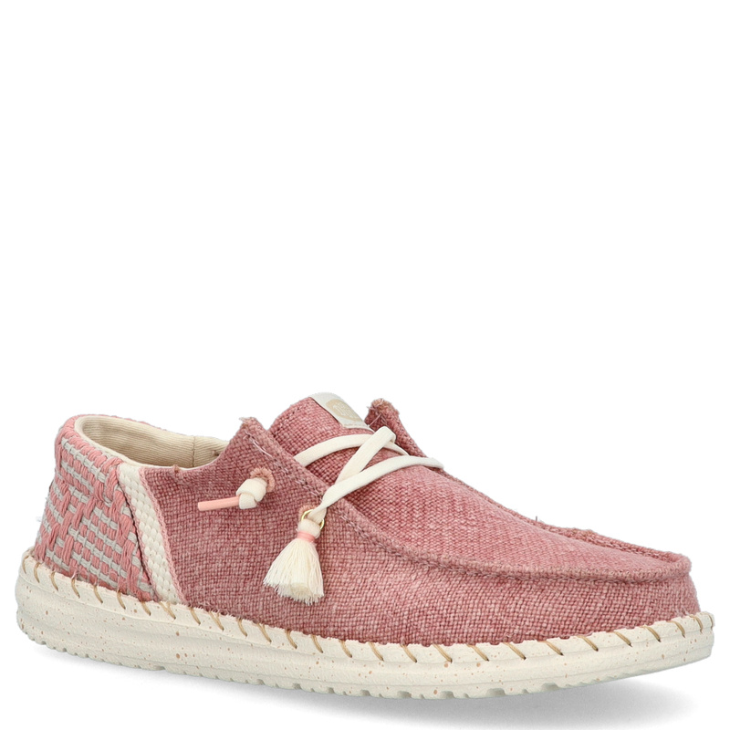 Lekkie półbuty damskie - HEY DUDE WENDY FUNK COASTAL JUTE 43182-680 RÓŻOWE