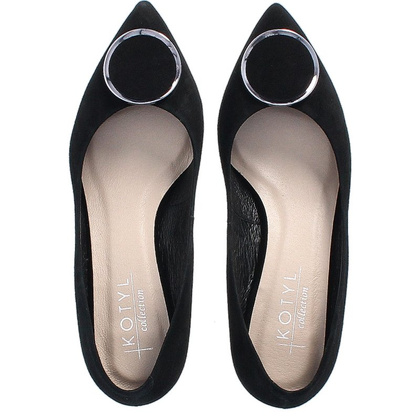 Czółenka na niskim obcasie - KOTYL 9913 CZARNE
