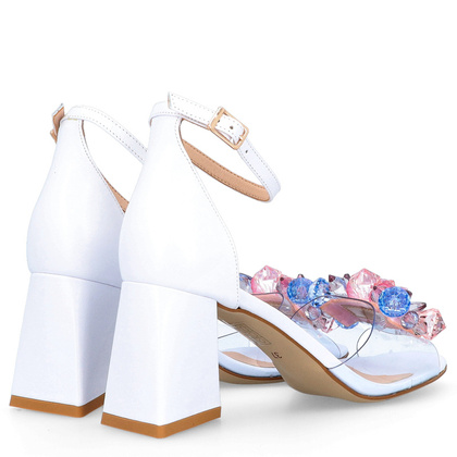 Sandałki silikonowe na słupku - TYMOTEO D1013 BIAŁE