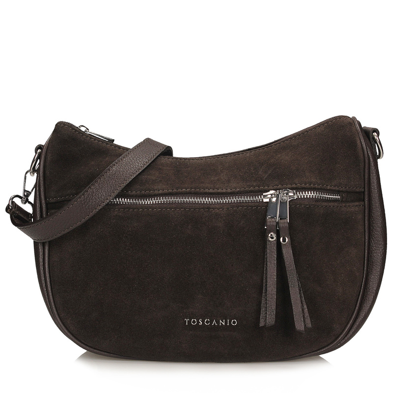 Skórzana torebka - TOSCANIO G139 CIEMNY BRĄZ