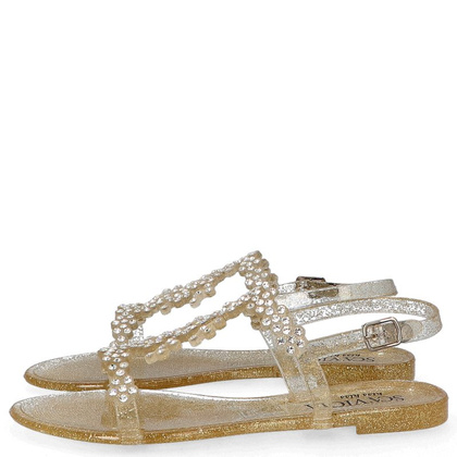 Silikonowe płaskie sandały - SCAVIOLA G-64 ZŁOTE