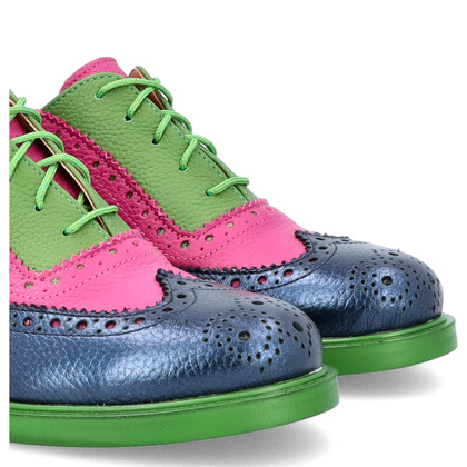 Wiązane półbuty ze skóry - TYMOTEO A1006 KOLOROWE