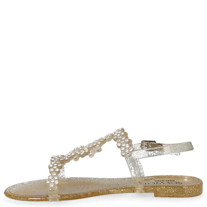 Silikonowe płaskie sandały - SCAVIOLA G-64 ZŁOTE