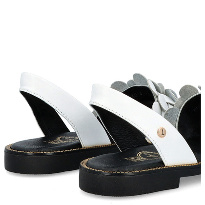 Damskie sandały ze skóry - LEMAR 40425 BIAŁE