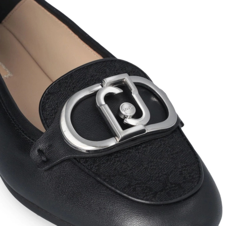 Eleganckie półbuty premium - LIU JO EMEL 03 MONOGRAM CZARNE