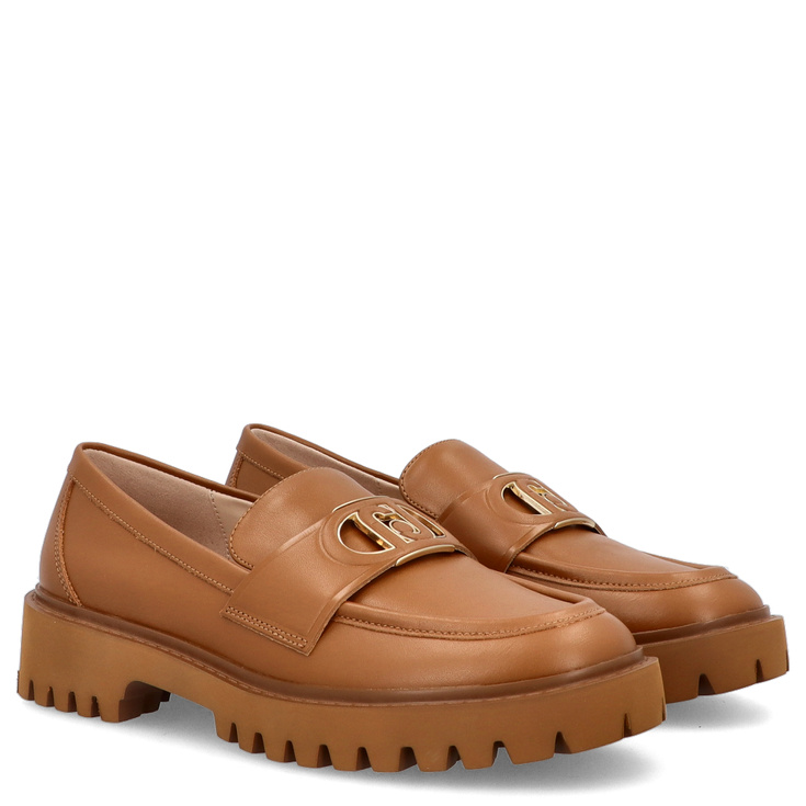 Skórzane półbuty premium - LIU JO CORA 12 BRĄZOWE