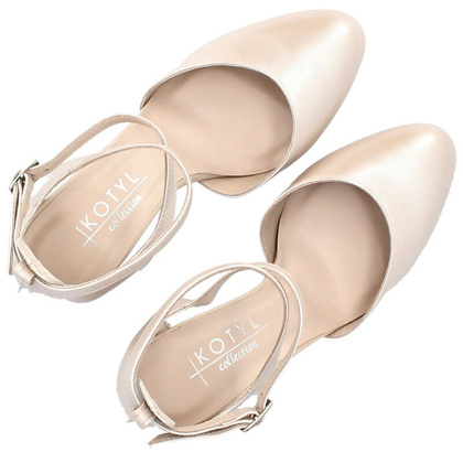 Czółenka z zapięciem - KOTYL 7101 PERŁOWE