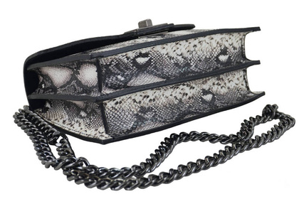 Skórzana torebka z motywem węża - BARBERINIS 970-1 CZARNA