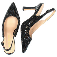 Hiszpańskie szpilki z odkrytą piętą - ALMA EN PENA I250408 CZARNE