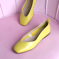 Hiszpańskie baleriny z miękkiej skóry - WONDERS A-86141 ŻÓŁTE