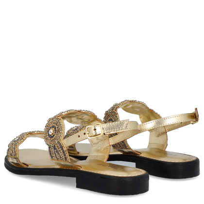 Eleganckie zdobne sandały - LEJADE 3755 ZŁOTE