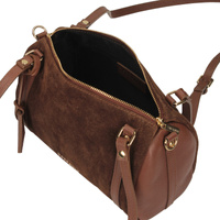 Torebka skórzana - TOSCANIO G163 BRĄZOWY