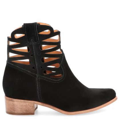 Krótkie botki z wycięciami - TYMOTEO L1045 CZARNE