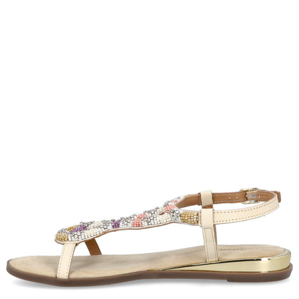 Skórzane płaskie sandałki - GIOSEPPO 74856 BEŻOWE