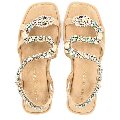 Eleganckie hiszpańskie sandały - ALMA EN PENA V240822 BEŻOWE