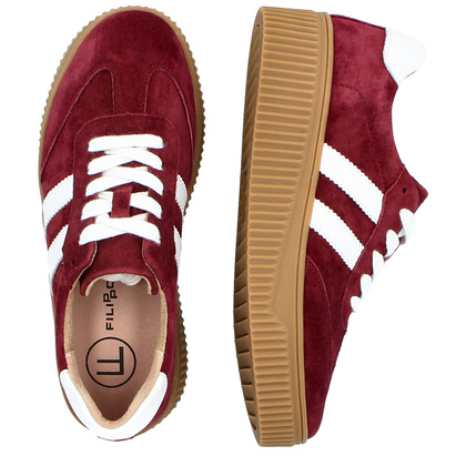 Sneakersy ze skóry naturalnej - FILIPPO DP6776/25 BORDOWE