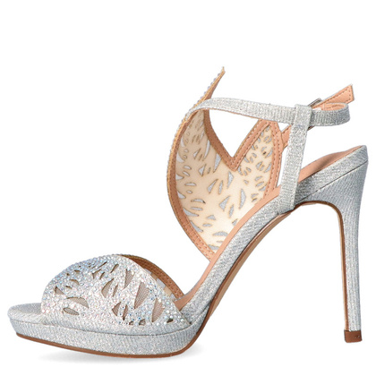 Sandały z asymetryczną cholewką - MENBUR 23938 SREBRNE