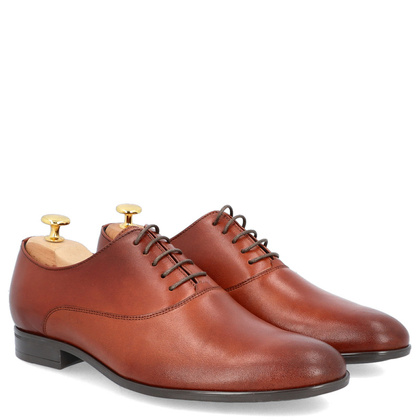 Eleganckie półbuty męskie - TAPI A-7174 BRĄZOWE