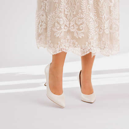 Ślubne szpilki - KOTYL 8517 ECRU PERŁA