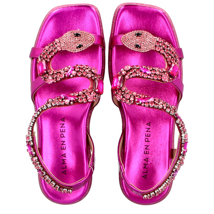 Eleganckie hiszpańskie sandały - ALMA EN PENA V240840 FUKSJA