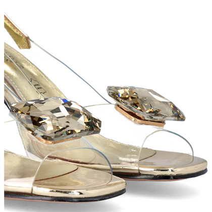 Sandały na efektownym obcasie - SCAVIOLA S-214 ZŁOTE