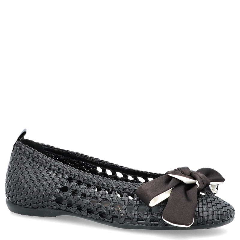 Hiszpańskie baleriny z kokardką - WONDERS CH-1001 CZARNE