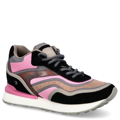Hiszpańskie sneakersy damskie - GIOSEPPO 73437 CZARNO-RÓŻOWE