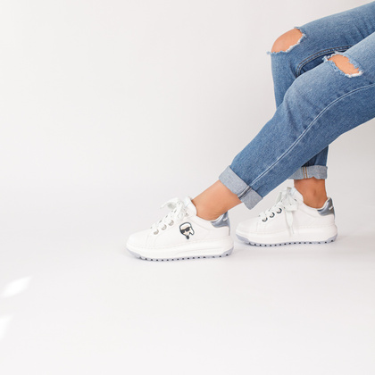 Sneakersy damskie - KARL LAGERFELD KAPRI KL67530 BIAŁE