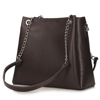 Damska torebka ze skóry - TOSCANIO G141 CIEMNY BRĄZ