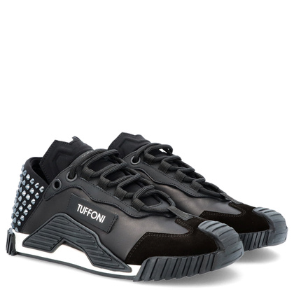 Modne sneakersy ze skóry - TUFFONI 3623009LL CZARNE