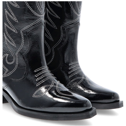 Modne lakierowane kowbojki - TYMOTEO 2167 CZARNE