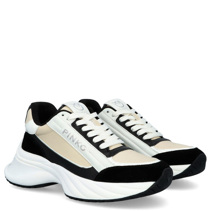 Sneakersy damskie premium - PINKO ARIEL 07 BIAŁO-CZARNE