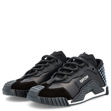 Modne sneakersy ze skóry - TUFFONI 3623009LL CZARNE