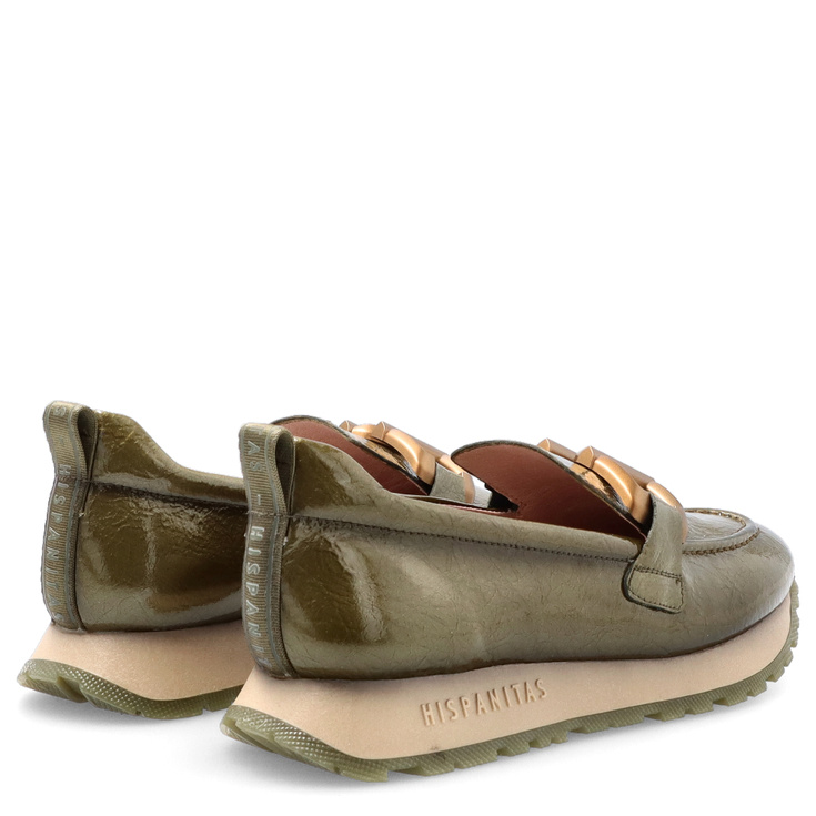 Hiszpańskie półbuty lakierowane - HISPANITAS HI254386 KHAKI
