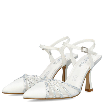 Szpilki ślubne bez pięty - Menbur 25631 IVORY