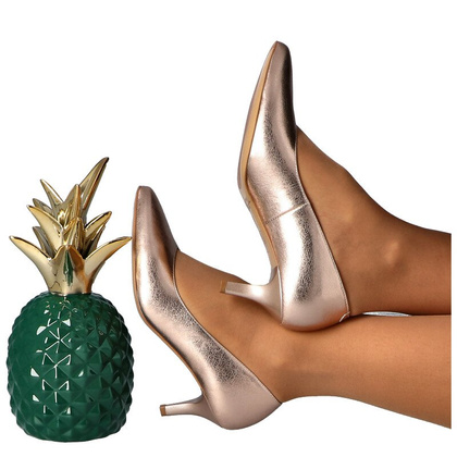 Pięknie skrojone szpilki - KOTYL 0557 RÓŻOWE ZŁOTO