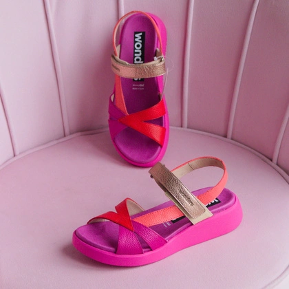 Lekkie hiszpańskie sandały - WONDERS C-6552 MULTIKOLOR