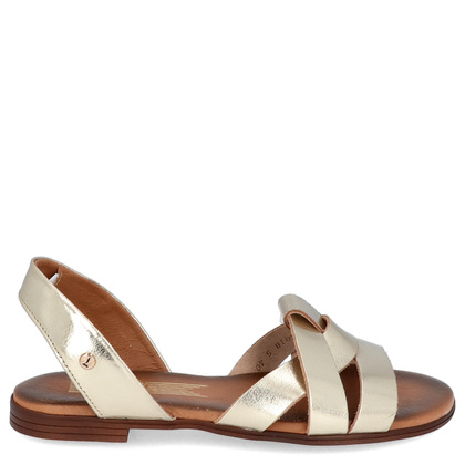 Płaskie sandały skórzane - LEMAR 40185 ZŁOTE