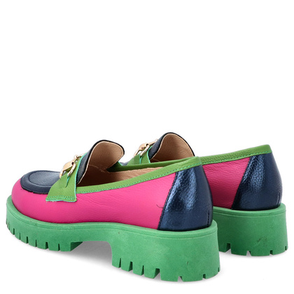 Kolorowe mokasyny ze skóry - TYMOTEO A1003 KOLOROWE