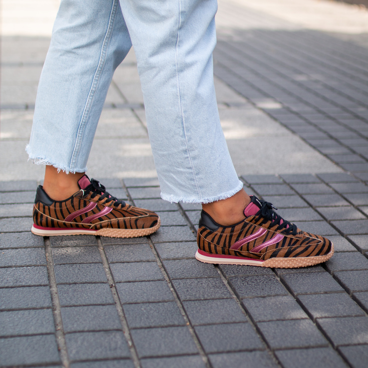 Hiszpańskie sneakersy damskie - GIOSEPPO 77010 BRĄZOWE