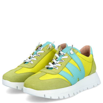Hiszpańskie sneakersy premium - WONDERS A-2476 LIMONKOWE