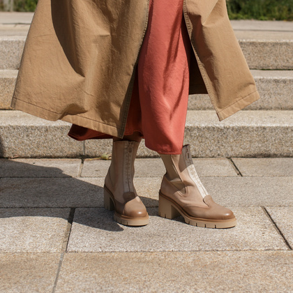 Botki na platformie - HISPANITAS HI254280 BEŻOWE