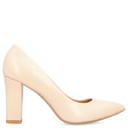 Czółenka ślubne ze skóry - TYMOTEO LAND BEŻOWE