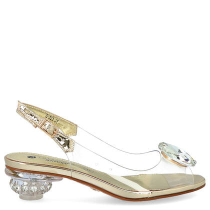 Sandały silikonowe na niskim obcasie - SCAVIOLA S-223 ZŁOTE