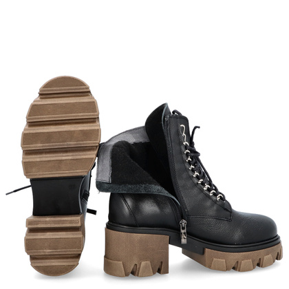 Trapery na grubym spodzie - LEMAR 60376 CZARNE