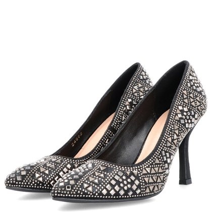 Szpilki z kryształkami - MENBUR 24682 CZARNE