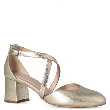 Taneczne czółenka, ślubne - KOTYL 0663 ZŁOTY LICO