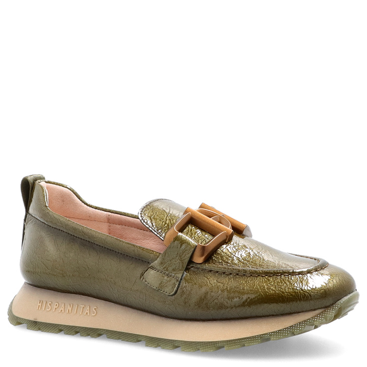 Hiszpańskie półbuty lakierowane - HISPANITAS HI254386 KHAKI