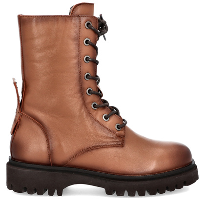 Sznurowane workery skórzane - JARGE OLIVIERA 48 BRĄZOWE