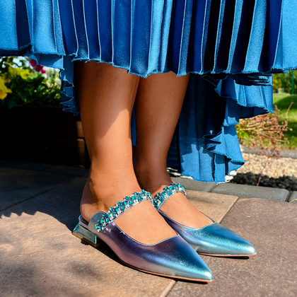 Klapki z zakrytymi palcami - ALMA EN PENA V240366 NIEBIESKIE